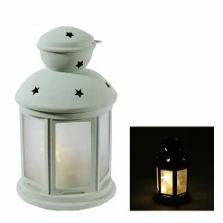 S4 Lights 8" Battery Operated White LED Lighted Invisilite Holographic Star Christmas Lantern - Warm White Lights
