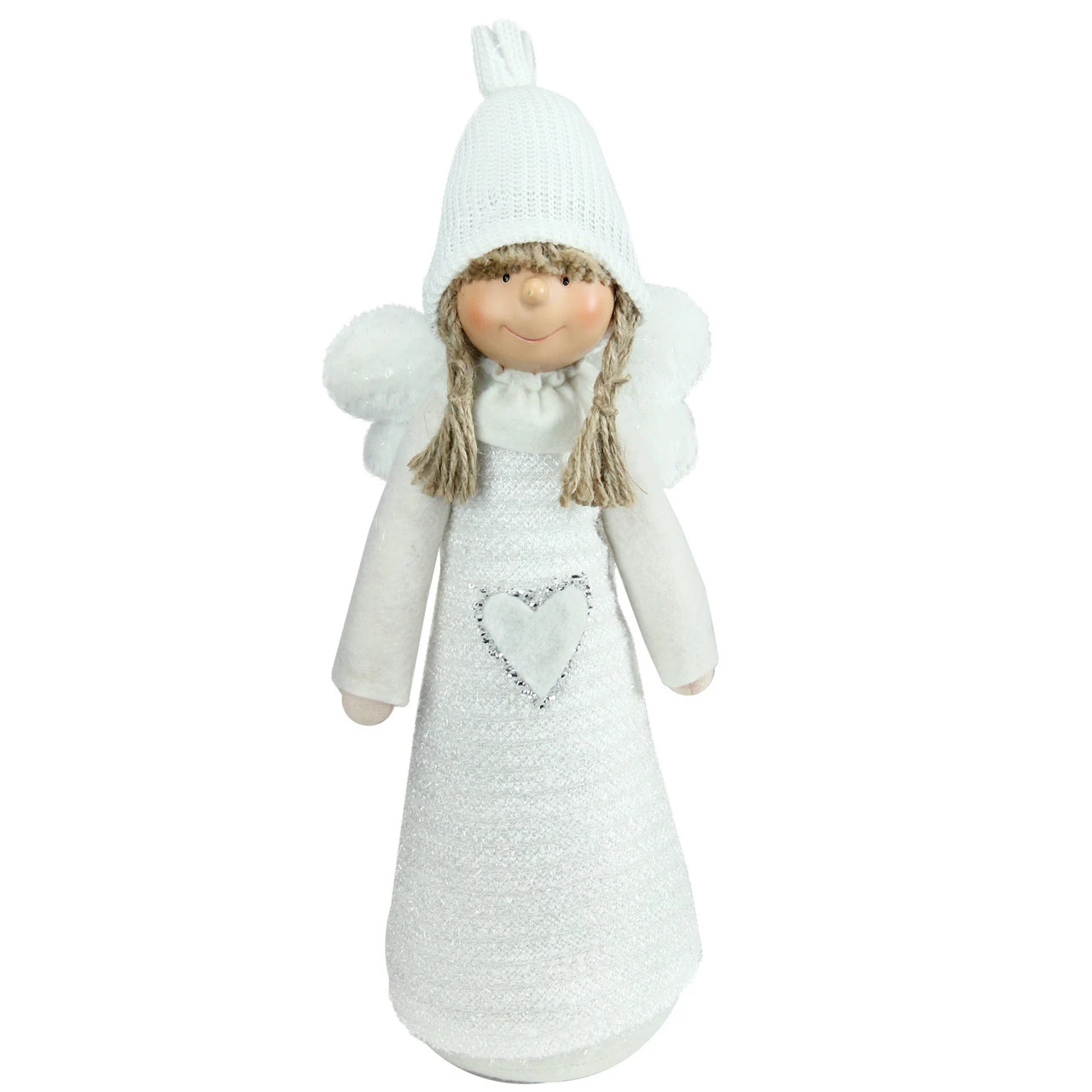 Northlight 14.5" White Snowy Woodlands Girl Angel Christmas Tabletop Figurine
