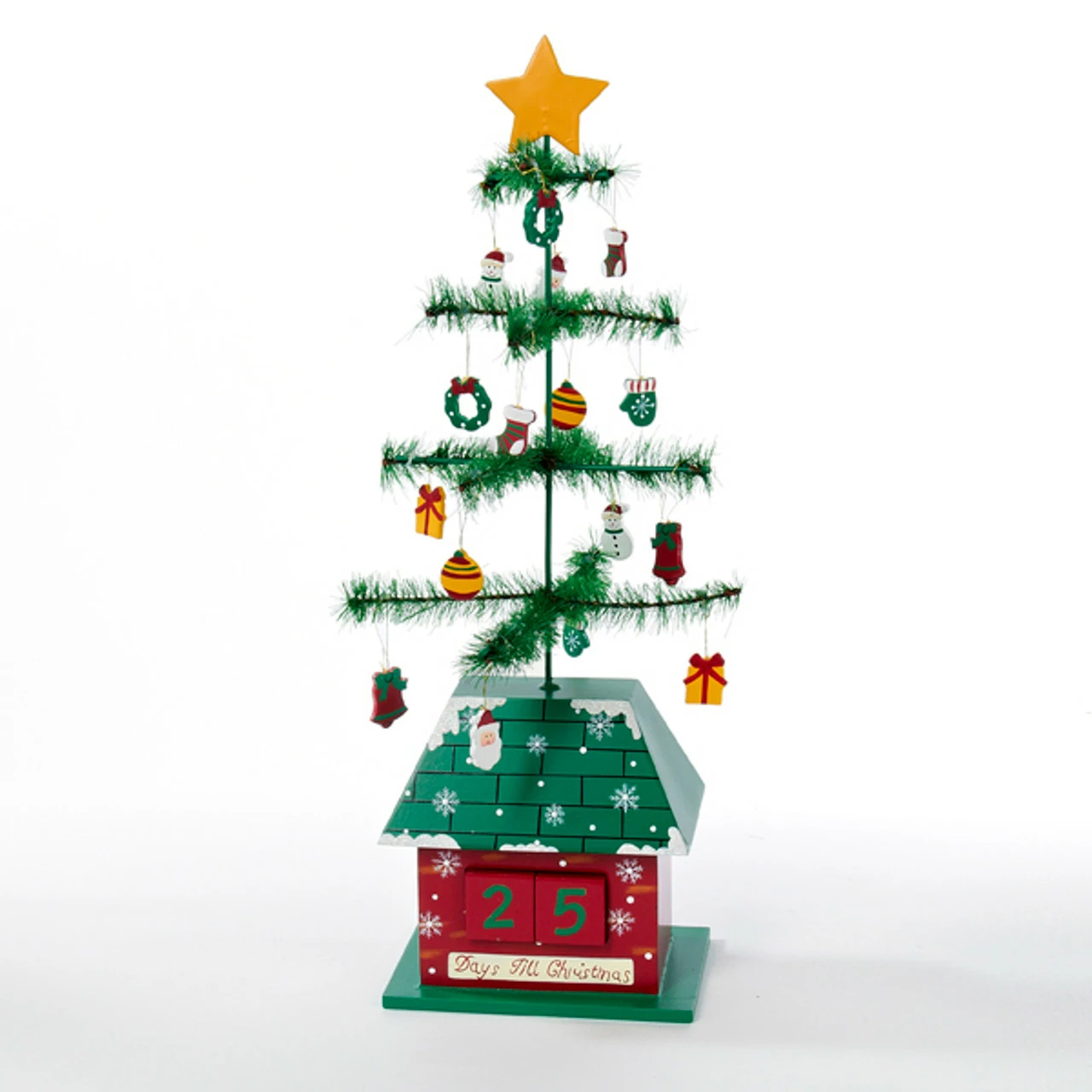Kurt Adler 17” Green And Red Christmas Tree With Ornaments Days Till Christmas Calendar