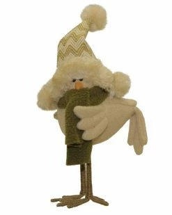 Northlight 9" Left Facing Standing Bird In Winter Apparel Christmas Figure