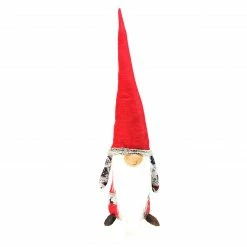 Northlight 25.5" Plush Red And Gray Nordic Santa Christmas Gnome Tabletop Figure