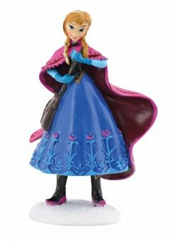 Department 56 3.25" Blue And Magenta Purple Disney Frozen Anna Christmas Figurine