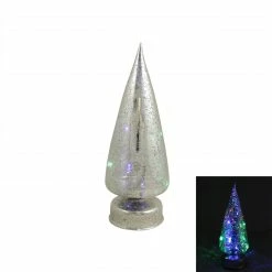 Roman 10.5" LED Lighted Silver Colored Tree Christmas Tabletop Decor
