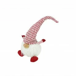 Northlight 25" Red And White Cheerful Charlie Sitting Santa Gnome Christmas Tabletop Figurine