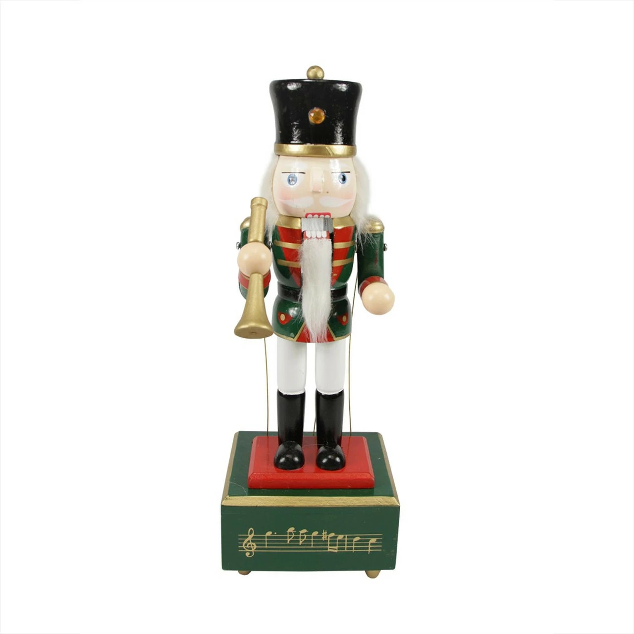 Northlight 12" Red Animated And Musical Christmas Nutcracker With Trumpet