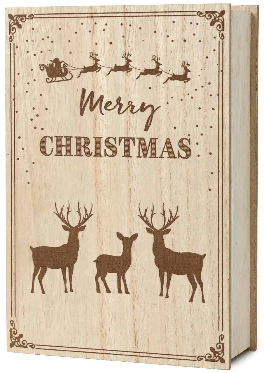 BRUBAKER Reusable Wooden Advent Calendar To Fill - Merry Christmas Book - DIY Christmas Calendar 7.72 X 2.95 X 11.81 Inches - Image 4
