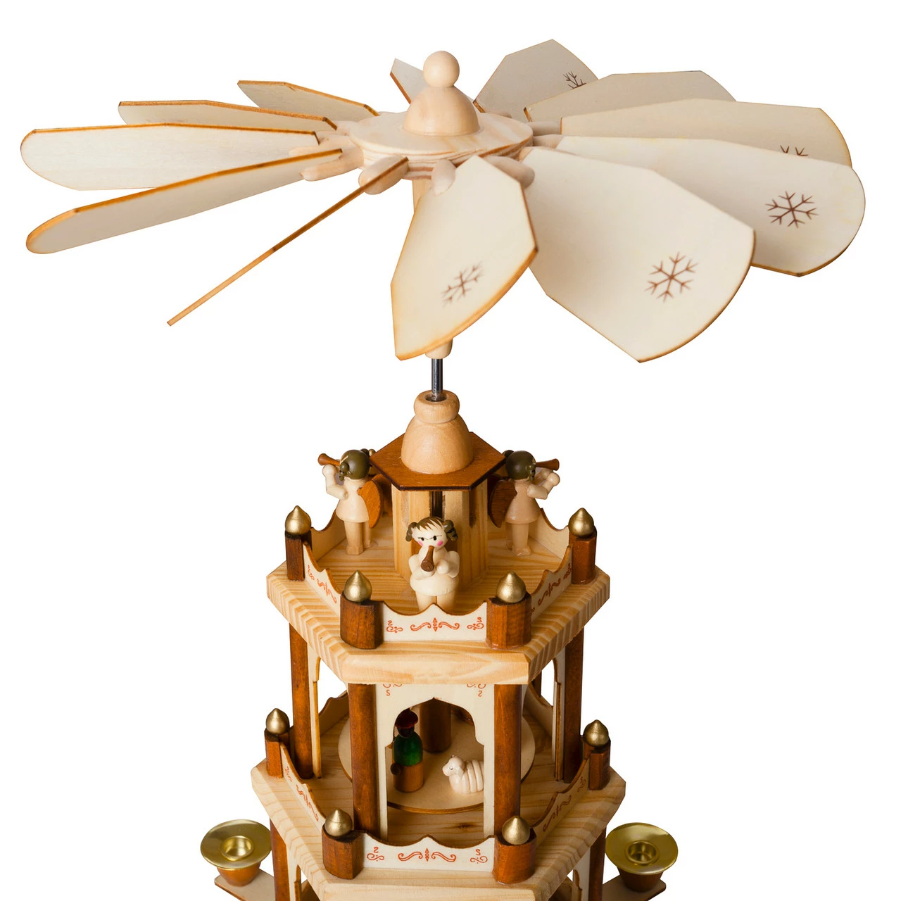 BRUBAKER Wooden Christmas Pyramid - 18 Inches - 3 Tier Carousel - Nativity Play - Designed In Germany - Image 3
