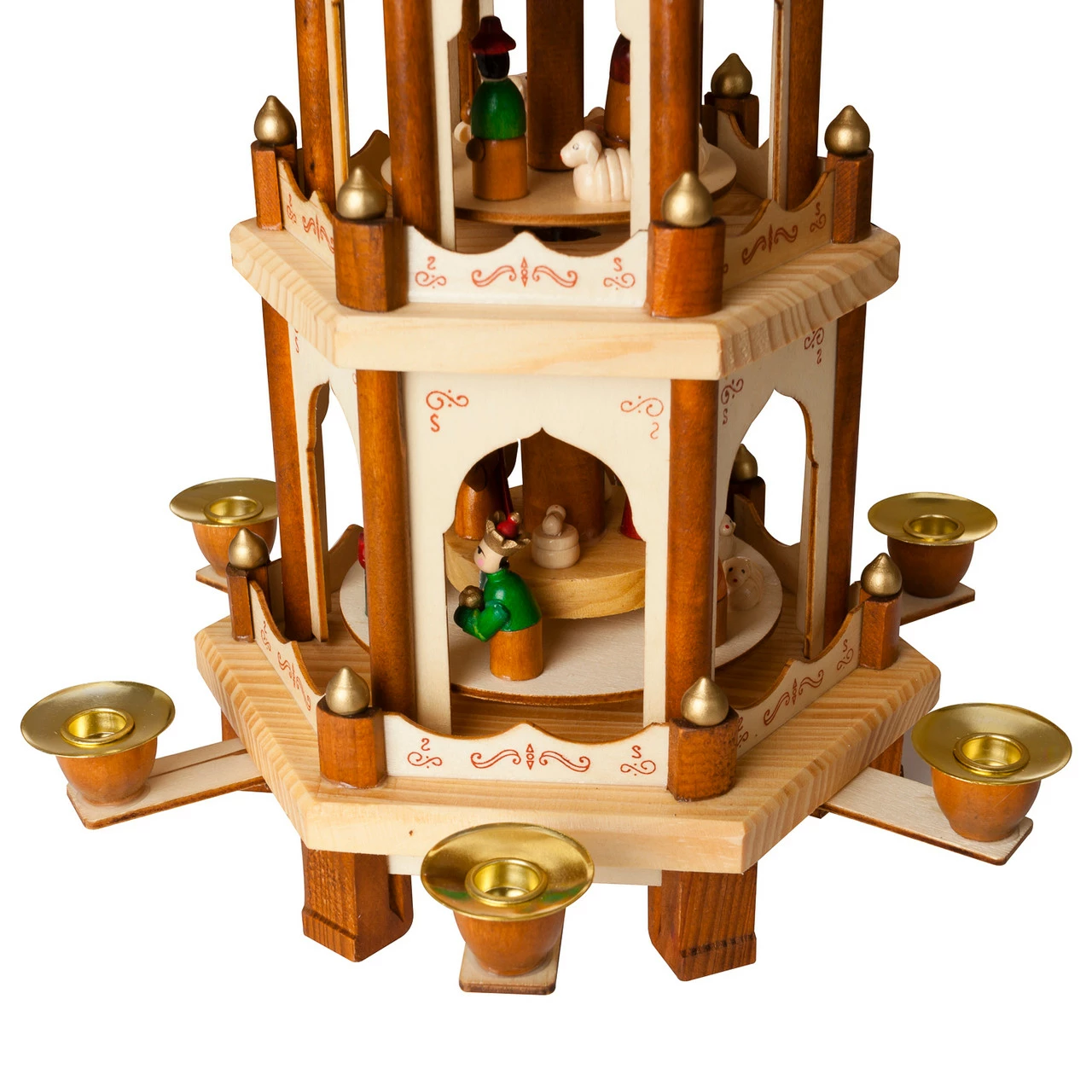 BRUBAKER Wooden Christmas Pyramid - 18 Inches - 3 Tier Carousel - Nativity Play - Designed In Germany - Image 4