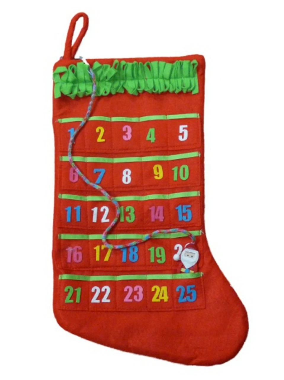 Target Red Advent Calendar Christmas Stocking With Santa & Embellishments