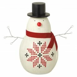 Midwest 11" White And Red Snowman Christmas Tabletop Figurine