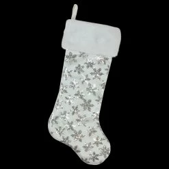 Northlight 19 White And Silver Sequin Snowflake Christmas Stocking 9 Northlight 19 White And Silver Sequin Snowflake Christmas Stocking -Northlight Shop akqauvupru2sl9jwc0nljwifmzgau0qv 54106.1588344779