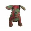 Allstate 11" Red And Green Plaid Dog With Bells Christmas Decoration
