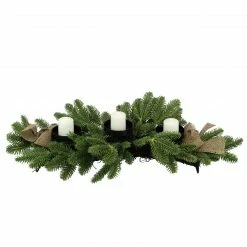Allstate 27" Artificial Green Pine And Dark Twig Candle Holder Christmas Centerpiece