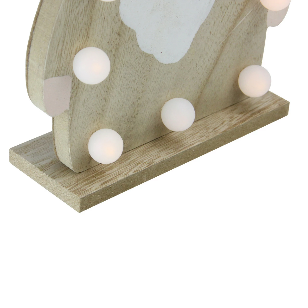 Northlight 16β Red And Beige Battery Operated LED Lighted Wooden Santa Gnome Figurine - Image 4