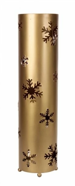 Melrose 24" Elegant Winter Golden Bronze Christmas Snowflake Standing Floor Candle Holder