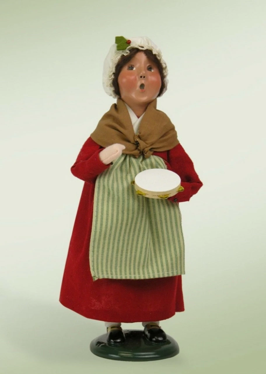 Byers' Choice 9.5" Decorative Colonial Musical Performer Girl Christmas Table Top Figure
