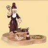 Byers' Choice 4.75" Wooden Santa With Sledge Carrying Gifts Christmas Candle Holder