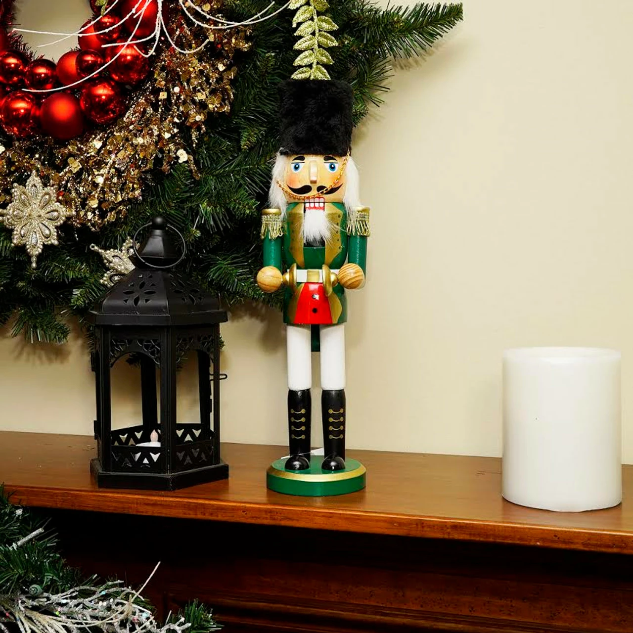 Northlight 14" Green And White Cymbalist Christmas Nutcracker - Image 3