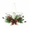 Gerson Company/Gil Division 15" Battery Operated White And Green Christmas Star Candle Holder