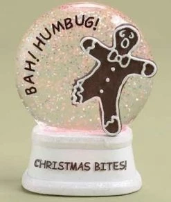 Roman 4.5" LED Lighted Color Changing Christmas Bites! Gingerbread Glitterdome