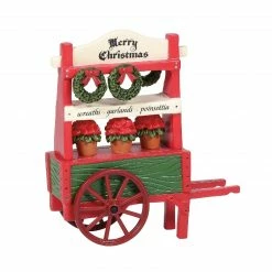 Department 56 Christmas Poinsettia Cart Village Accessory #6005524