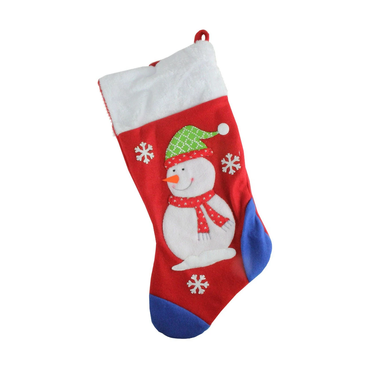 Dyno 19'' Red And Blue Plush Cuff Snowman Christmas Stocking 3 Dyno 19'' Red And Blue Plush Cuff Snowman Christmas Stocking - Image 3