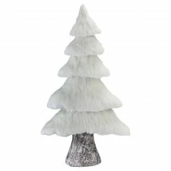 Northlight 17.25" White Faux Fur Birch Tree Christmas Decoration