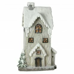 Northlight 19" Ivory And Brown LED Lighted Battery Operated 2 Story House Christmas Decor