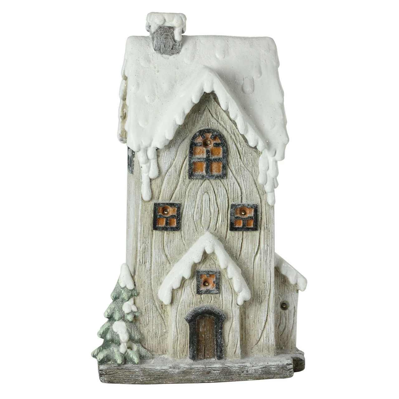 Northlight 19" Ivory And Brown LED Lighted Battery Operated 2 Story House Christmas Decor