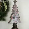 Gallerie II 20" Black And Red Victorian Holly Berry Decoupage Christmas Tree Tabletop Decor
