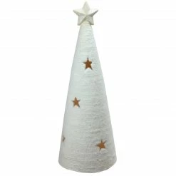 Northlight 25.5" White LED Lighted Tree With Star Cutout Christmas Tabletop Decor