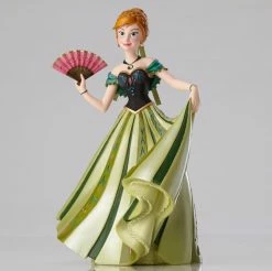 Enesco 8" Green And Pink Frozen Anna Couture De Force Tabletop Figurine