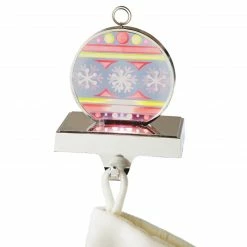 Midwest 6.75" Red And Yellow Flashing LED Lighted Snowflake Ornament Christmas Stocking Holder