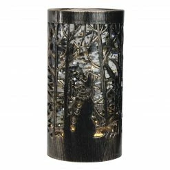 Diva At Home 7.5" Lighted Swirling Glitter Snowman Christmas Pillar Snow Globe