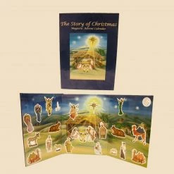 Kurt Adler 12.5" Blue And Beige Magnetic Nativity Book Advent Calendar
