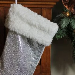 Northlight 18" Silver Sequins With A White Faux Fur Trim Christmas Stocking 6 Northlight 18" Silver Sequins With A White Faux Fur Trim Christmas Stocking -Northlight Shop gi2r68cfeci5uxkwer8elu9cc8xdyzdb 04160.1665610748