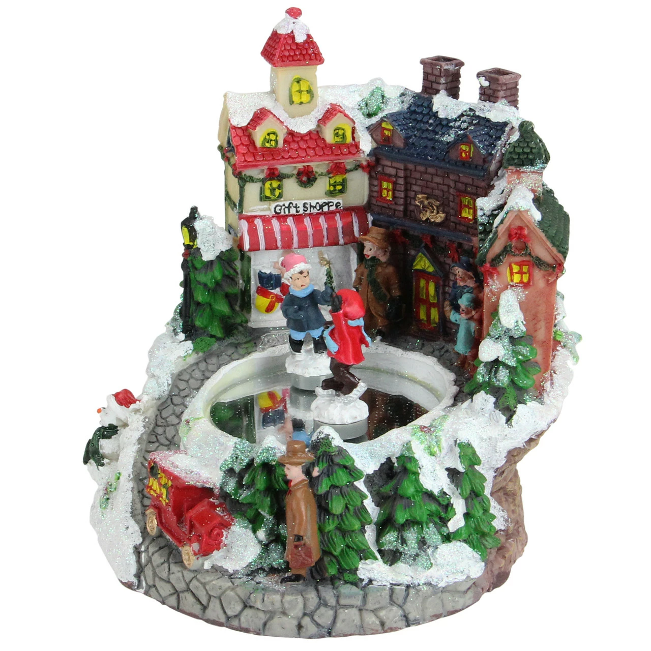 Northlight 6.5" Animated Victorian Village Ice Skating Winter Scene Christmas Music Box - Image 2