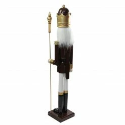 Northlight 48" Brown And White Wooden Christmas Nutcracker King With Scepter -Northlight Shop hczjnzrzjkdczml3ptx9oh05bwhxyoqs 89708.1664901050
