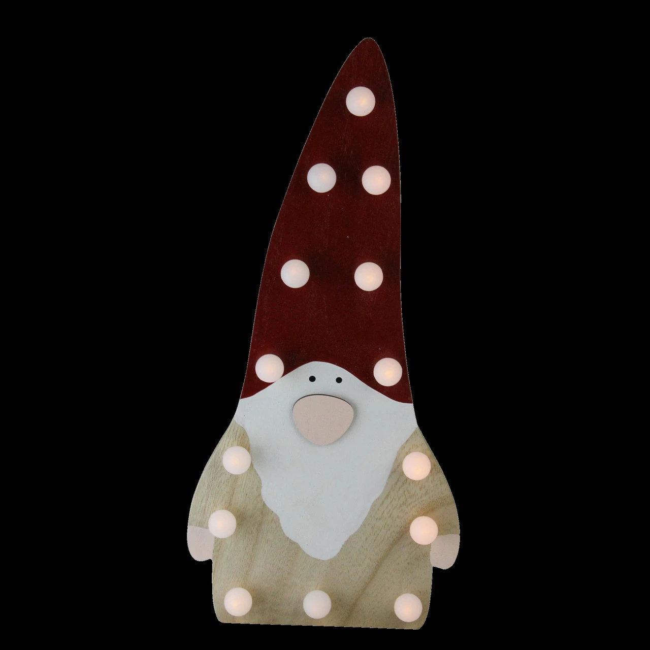 Northlight 16β Red And Beige Battery Operated LED Lighted Wooden Santa Gnome Figurine