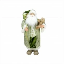 Northlight 32" St Patrick's Irish Santa Claus With Teddy Bear Christmas Figure