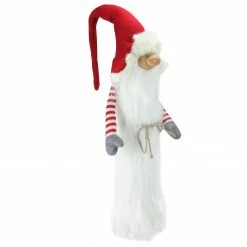 Alternative view of Northlight 35" Red And White Christmas Slim Santa Gnome With White Fur Suit And Red Hat