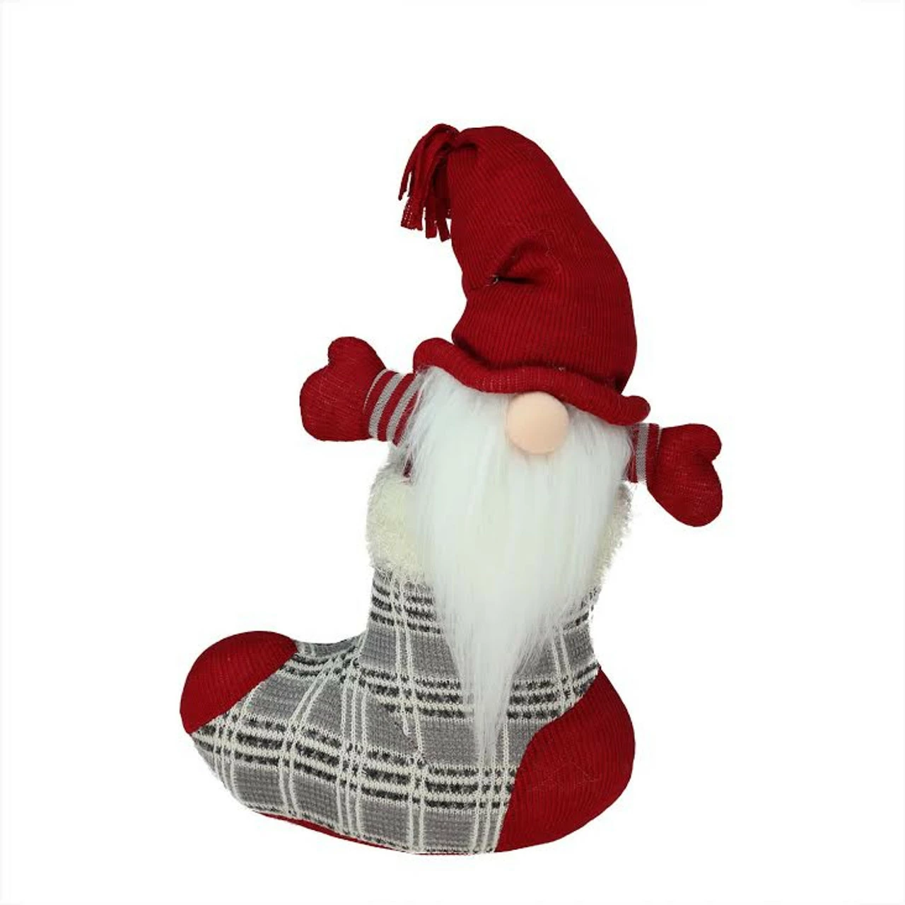 Northlight 14.5" Red And Gray Tristan Gnome Christmas Stocking Tabletop Figurine 1 Northlight 14.5" Red And Gray Tristan Gnome Christmas Stocking Tabletop Figurine