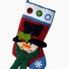 Sterling International Inc 22" Color Changing LED Lighted Glittered Snowman Christmas Stocking