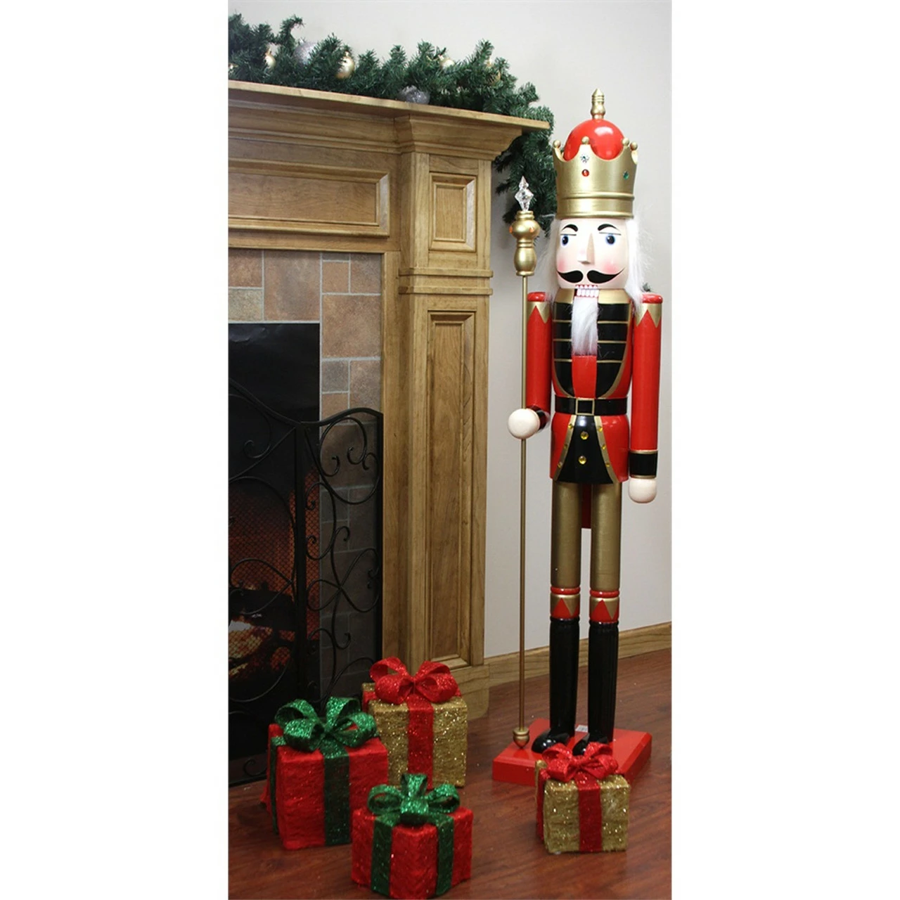 Northlight 5' Red And White Commercial Size Christmas Nutcracker With Scepter - Image 2