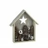 Midwest 11" Battery Operated Brown And White LED Rustic House Christmas Tabletop Decor