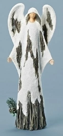 Roman 15.5" Brown And White Holy Angel Christmas Tabletop Decor