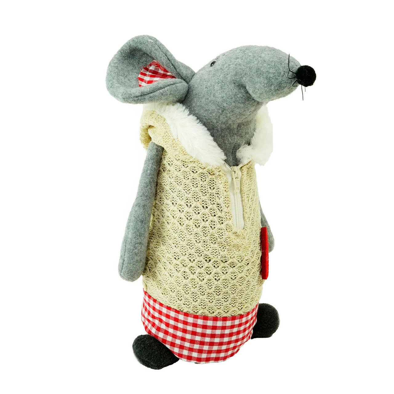 Northlight 12" Gray And Beige Standing Mouse With Hooded Coat Christmas Tabletop Decoration 1 Northlight 12" Gray And Beige Standing Mouse With Hooded Coat Christmas Tabletop Decoration