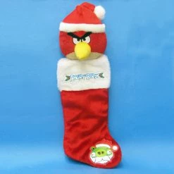 Kurt Adler 23" Red And White Angry Bird Plush Head Christmas Stocking