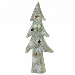 Northlight 30" White And Green LED Lighted Glitter Artificial Christmas Tree Tabletop Decor