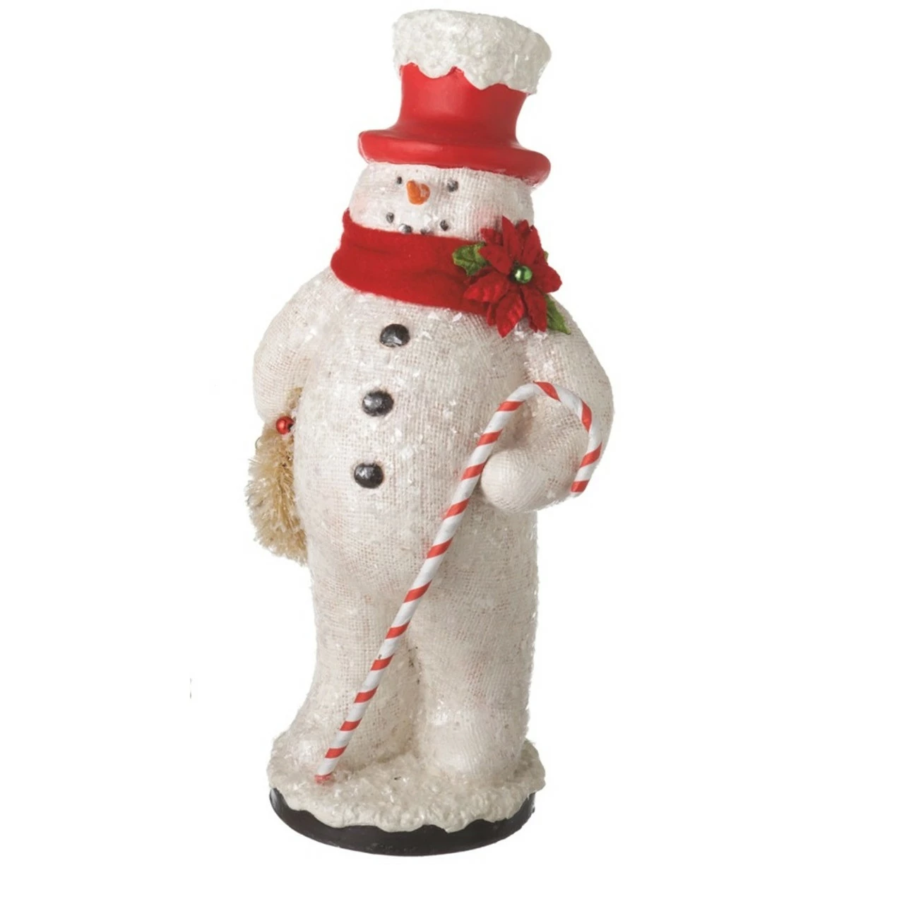Midwest 13" White And Red Snowman Holding Wreath Christmas Figurine